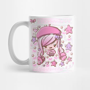 Cute festive pink bubble head cutie Mug